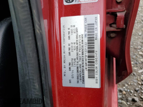 2015 Mazda 3 i Grand Touring z VIN JM1BM1M73F1221122, wystawiony jako Copart lot #50174635 z przebiegiem 95 234 mil mil oraz Nie do naprawy • Non repairable. Historia ofert i sprzedaży dostępna na DreamBid. Obrazek 12.