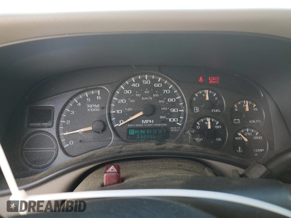 2002 Chevrolet Tahoe LT with VIN 1GNEC13Z92J335338, listed as a Copart auction lot 56715805 with 332,986 mi miles and Salvage title. Bid and sale history available at DreamBid. Image 9.