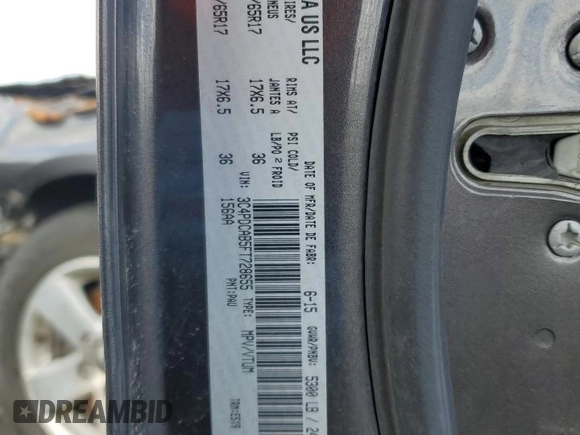 2015 Dodge Journey American Value with VIN 3C4PDCAB5FT728655, listed as a Copart auction lot 47074235 with 125,923 mi miles and Salvage Title. Bid and sale history available at DreamBid. Image 13.