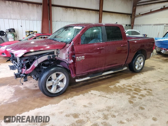 2019 Ram 1500 Classic Lone Star with VIN 1C6RR6LT4KS525941, listed as a Copart auction lot 43277875 with 59,586 mi miles and Salvage Title. Bid and sale history available at carsss.com. Image 1.