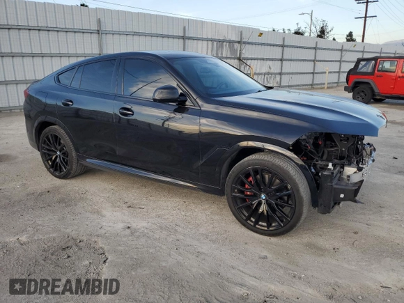 2024 BMW X6 xDrive40i with VIN 5UX33EX02R9U49162, listed as a Copart auction lot 85107534 with 14,888 mi miles and Salvage Title. Bid and sale history available at carsss.com. Image 4.