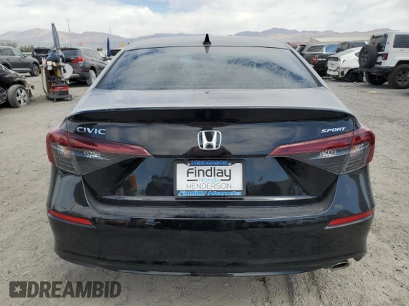 2025 Honda Civic Sport with VIN 2HGFE2F57SH565582, listed as a Copart auction lot 54272685 with 2,902 mi miles and Salvage title. Bid and sale history available at DreamBid. Image 6.