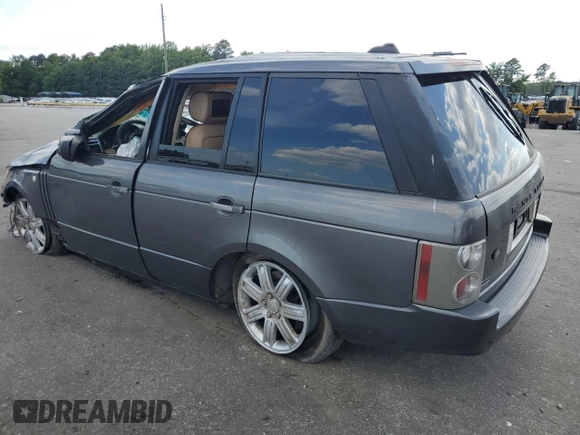 2006 Land Rover Range Rover HSE z VIN SALMF154X6A218685, wystawiony jako Copart lot #58928205 z przebiegiem Nie podano mil oraz Szkoda całkowita • Salvage title. Historia ofert i sprzedaży dostępna na DreamBid. Obrazek 3.