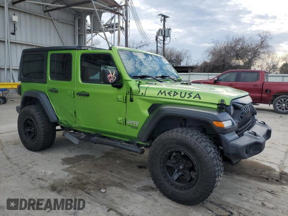 2019 Jeep Wrangler Unlimited Sport with VIN 1C4HJXDG4KW508021, listed as a Copart auction lot 43949845 with 107,464 mi miles and Salvage title. Bid and sale history available at DreamBid. Image 4.