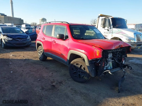 2018 Jeep Renegade Upland Edition with VIN ZACCJBAB0JPH93740, listed as a IAAI auction lot 41705533 with 68,178 mi miles. Bid and sale history available at carsss.com. Image 1.