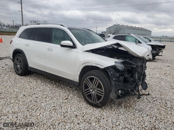 2024 Mercedes-Benz GLS with VIN 4JGFF5KE8RB125341, listed as a Copart auction lot 43917165 with 17,544 mi miles and Salvage Title. Bid and sale history available at carsss.com. Image 4.