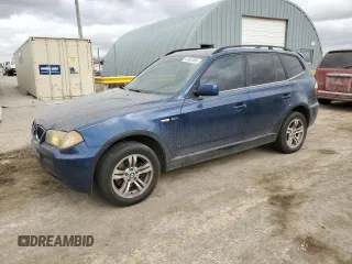 2006 BMW X3 3.0i with VIN WBXPA93456WD29965, listed as a Copart auction lot 47667055 with 165,785 mi miles and Salvage Title. Bid and sale history available at carsss.com. Image 1.