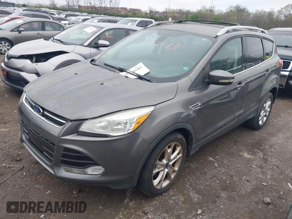 2014 Ford Escape Titanium with VIN 1FMCU0JX2EUA28679, listed as a IAAI auction lot 41930585 with 164,038 mi miles. Bid and sale history available at carsss.com. Image 2.