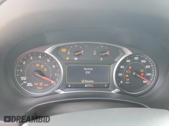 2020 GMC Terrain Denali with VIN 3GKALSEX9LL319471, listed as a Copart auction lot 59971555 with 8,777 mi miles and Salvage title. Bid and sale history available at DreamBid. Image 9.