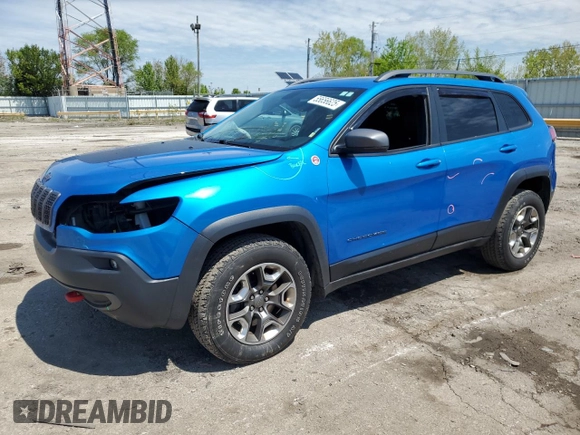 2019 Jeep Cherokee Trailhawk z VIN 1C4PJMBX2KD341540, wystawiony jako Copart lot #55656625 z przebiegiem 88 128 mil mil oraz Szkoda całkowita • Salvage title. Historia ofert i sprzedaży dostępna na DreamBid. Obrazek 1.