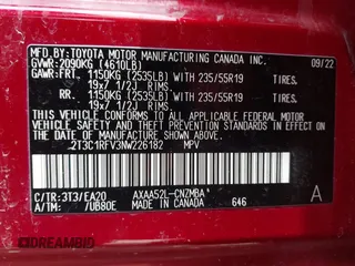 2022 Toyota RAV4 XLE Premium z VIN 2T3C1RFV3NW226182, wystawiony jako IAAI lot #42405020 z przebiegiem 31 813 mil mil oraz . Historia ofert i sprzedaży dostępna na DreamBid. Obrazek 9.