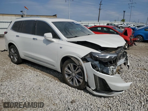 2022 Cadillac XT6 Premium Luxury with VIN 1GYKPDRS0NZ117512, listed as a Copart auction lot 53599905 with 47,066 mi miles and Salvage Title. Bid and sale history available at carsss.com. Image 4.