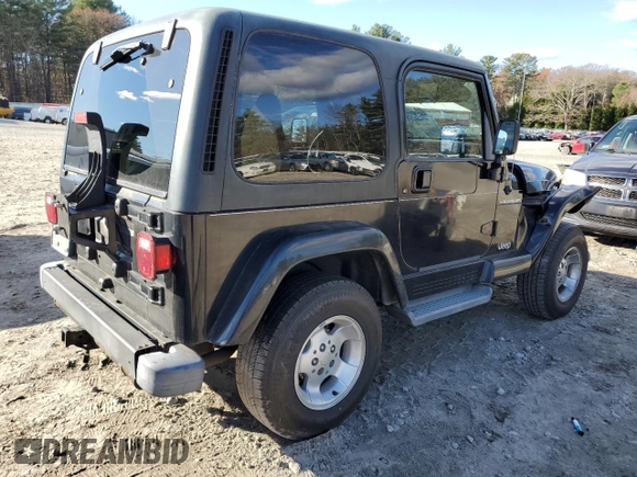 2002 Jeep Wrangler Sahara with VIN 1J4FA59S42P726814, listed as a Copart auction lot 80045514 with 197,196 mi miles and Clean Title. Bid and sale history available at carsss.com. Image 3.