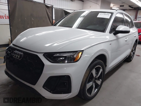2023 Audi Q5 S line Premium Plus with VIN WA1EAAFYXP2061578, listed as a IAAI auction lot 42338898 with 20,190 mi miles and . Bid and sale history available at DreamBid. Image 17.