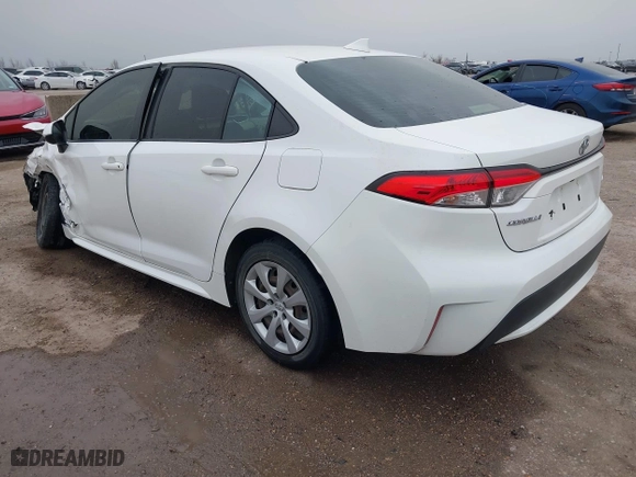 2020 Toyota Corolla LE with VIN JTDEPRAE6LJ018288, listed as a IAAI auction lot 41742106 with 114,099 mi miles. Bid and sale history available at carsss.com. Image 3.