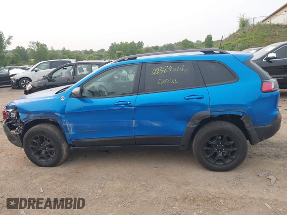 2019 Jeep Cherokee Trailhawk Elite with VIN 1C4PJMBN9KD258508, listed as a IAAI auction lot 42389006 with 106,480 mi miles and . Bid and sale history available at DreamBid. Image 14.