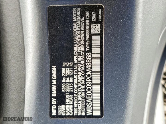 2023 BMW M8 Competition with VIN WBSAE0C09PCM48868, listed as a Copart auction lot 77753414 with 0 mi miles and Salvage Title. Bid and sale history available at carsss.com. Image 14.