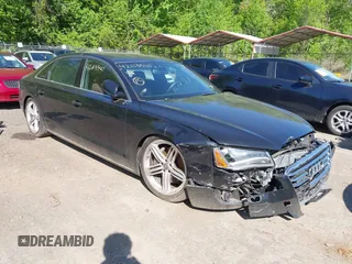 2013 Audi A8 3.0L with VIN WAURGAFD0DN005532, listed as a IAAI auction lot 42113540 with 176,635 mi miles and . Bid and sale history available at DreamBid. Image 1.