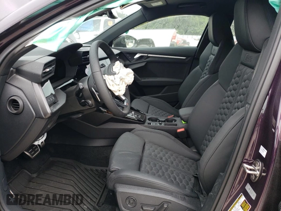 2024 Audi RS 3 with VIN WUAG4DGY6RA907285, listed as a Copart auction lot 59847024 with 636 mi miles and Non repairable. Bid and sale history available at DreamBid. Image 7.