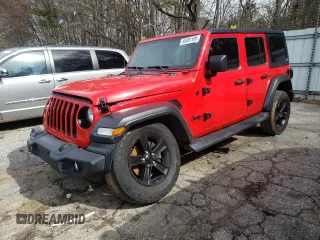 2021 Jeep Wrangler Unlimited Sport S with VIN 1C4HJXDG9MW740052, listed as a Copart auction lot 45491105 with 58,692 mi miles and Salvage Title. Bid and sale history available at carsss.com. Image 1.