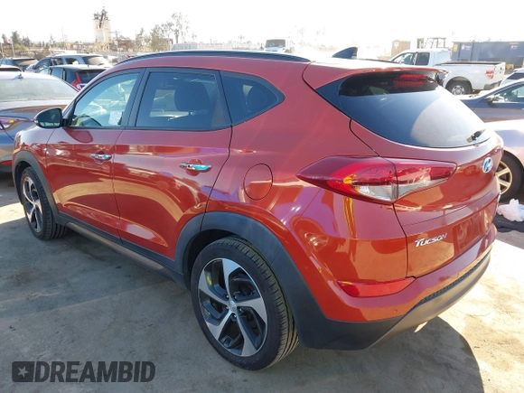 2016 Hyundai Tucson Limited with VIN KM8J33A2XGU095503, listed as a IAAI auction lot 41867884 with 73,600 mi miles. Bid and sale history available at carsss.com. Image 3.
