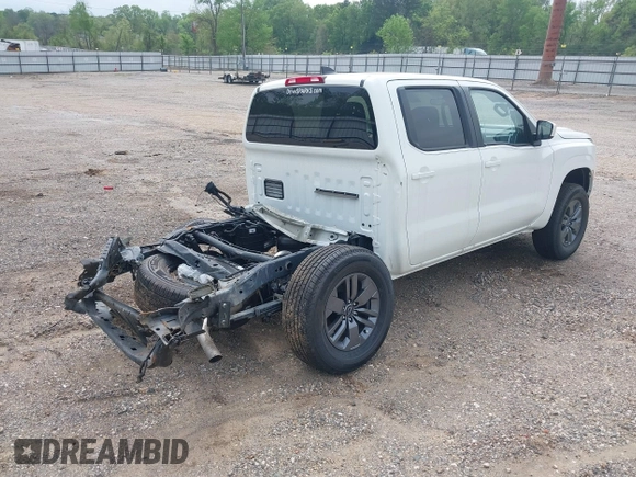 2025 Nissan Frontier S with VIN 1N6ED1EKXSN608668, listed as a IAAI auction lot 41909095 with 41 mi miles and . Bid and sale history available at DreamBid. Image 4.