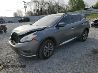 2016 Nissan Murano SV with VIN 5N1AZ2MG0GN144301, listed as a Copart auction lot 50007375 with 0 mi miles and Salvage Title. Bid and sale history available at carsss.com. Image 1.