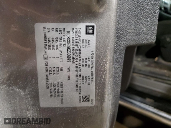 2012 Chevrolet Silverado 1500 LT with VIN 1GCRCSE09CZ306875, listed as a Copart auction lot 46305785 with 195,966 mi miles and Salvage Title. Bid and sale history available at DreamBid. Image 14.