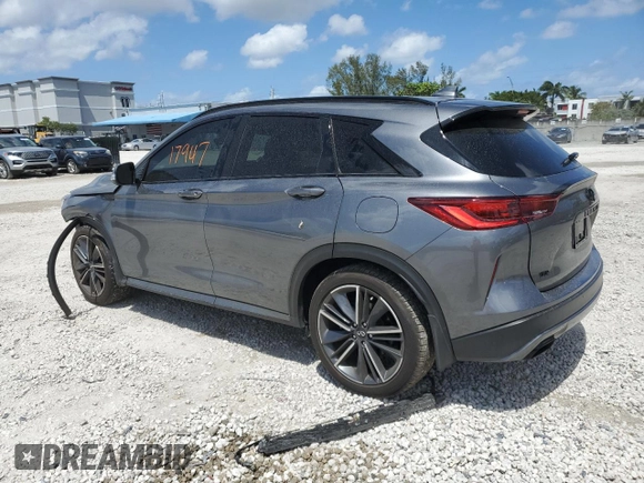 2023 Infiniti QX50 Sport with VIN 3PCAJ5FB0PF105592, listed as a Copart auction lot 52603254 with 17,947 mi miles and . Bid and sale history available at DreamBid. Image 2.