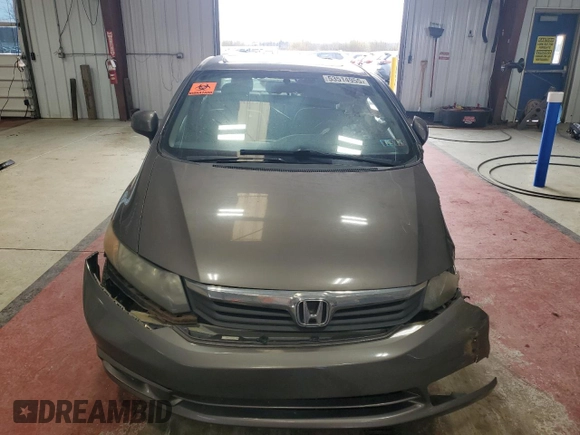 2012 Honda Civic EX with VIN 19XFB2F80CE320346, listed as a Copart auction lot 53514955 with Not Provided miles and Salvage Title. Bid and sale history available at DreamBid. Image 5.