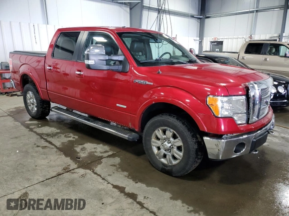 2012 Ford F-150 XL with VIN 1FTFW1ET4CKE22489, listed as a Copart auction lot 51338375 with 244,955 mi miles and Salvage Title. Bid and sale history available at DreamBid. Image 4.
