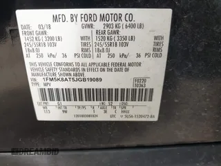 2018 Ford Police Interceptor Utility с VIN 1FM5K8AT5JGB19089, выставлен на аукционе IAAI как лот 42413153 с пробегом 122 665 миль миль и . История ставок и продаж доступна на DreamBid. Изображение 9.