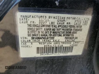 2012 Nissan Sentra S with VIN 3N1AB6AP4CL677222, listed as a Copart auction lot 61001315 with 168,809 mi miles and Salvage title. Bid and sale history available at DreamBid. Image 13.