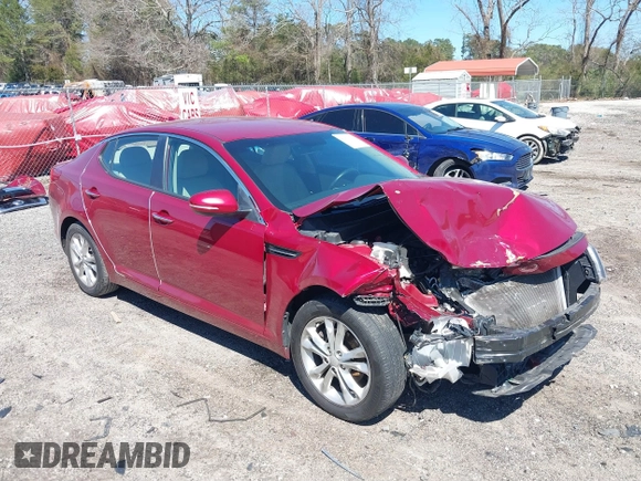 2013 Kia Optima EX with VIN 5XXGN4A70DG242438, listed as a IAAI auction lot 41812356 with 105,000 mi miles. Bid and sale history available at carsss.com. Image 1.
