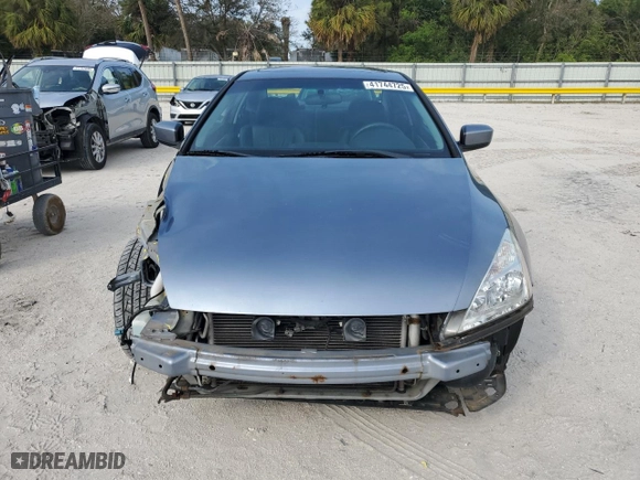 2007 Honda Accord Cpe EX-L with VIN 1HGCM82697A007097, listed as a Copart auction lot 41744725 with NaN miles and Salvage Title. Bid and sale history available at carsss.com. Image 5.
