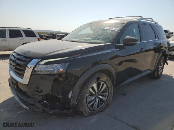 2022 Nissan Pathfinder SL with VIN 5N1DR3CA9NC204455, listed as a Copart auction lot 74389134 with 74,360 mi miles and Salvage Title. Bid and sale history available at carsss.com. Image 1.