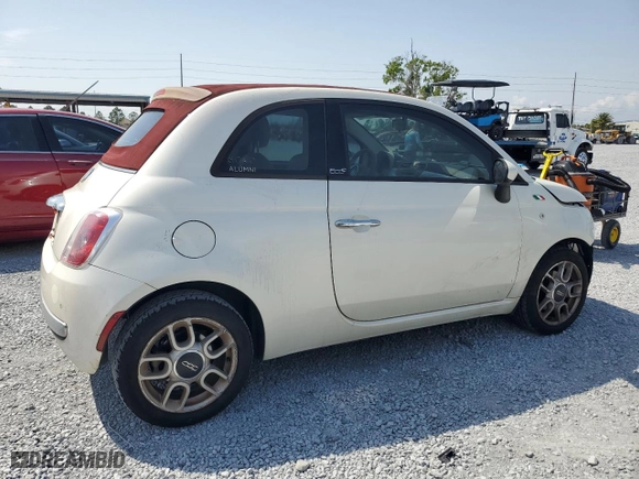 2012 FIAT 500 Pop with VIN 3C3CFFDR9CT179805, listed as a Copart auction lot 50344325 with 98579 miles and Salvage Title. Bid and sale history available at carsss.com. Image 3.