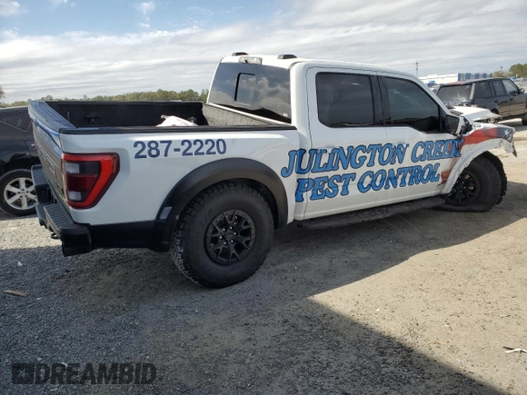 2023 Ford F-150 Raptor with VIN 1FTFW1RJ4PFC98974, listed as a Copart auction lot 47208565 with Not Provided miles and Salvage Title. Bid and sale history available at DreamBid. Image 3.