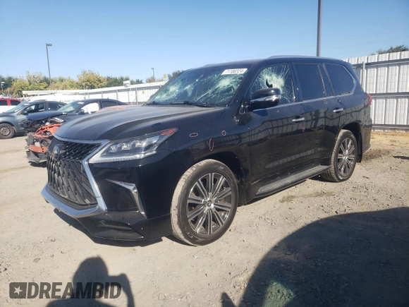 2020 Lexus LX 570 with VIN JTJDY7AX9L4332897, listed as a Copart auction lot 71180324 with 42,878 mi miles and Salvage title. Bid and sale history available at DreamBid. Image 1.