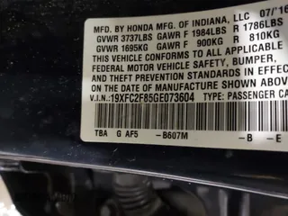 2016 Honda Civic Sedan EX with VIN 19XFC2F85GE073604, listed as a IAAI auction lot 41187580 with 79,200 mi miles. Bid and sale history available at carsss.com. Image 9.