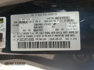 2015 Mazda 5 Touring with VIN JM1CW2CL5F0180405, listed as a Copart auction lot 45465005 with Not Provided miles and Salvage Title. Bid and sale history available at carsss.com. Image 14.