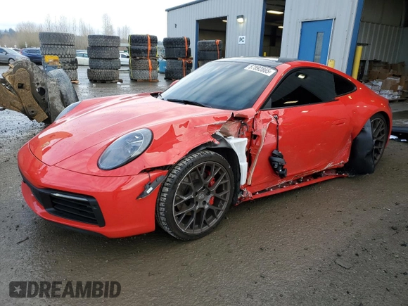 2024 Porsche 911 Carrera S with VIN WP0AB2A96RS219361, listed as a Copart auction lot 87892865 with 3,412 mi miles and Salvage Title. Bid and sale history available at carsss.com. Image 1.