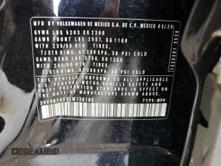 2020 Volkswagen Tiguan SE z VIN 3VV3B7AXXLM138188, wystawiony jako Copart lot #52787085 z przebiegiem 58 363 mil mil oraz Szkody całkowita. Historia ofert i sprzedaży dostępna na DreamBid. Obrazek 13.