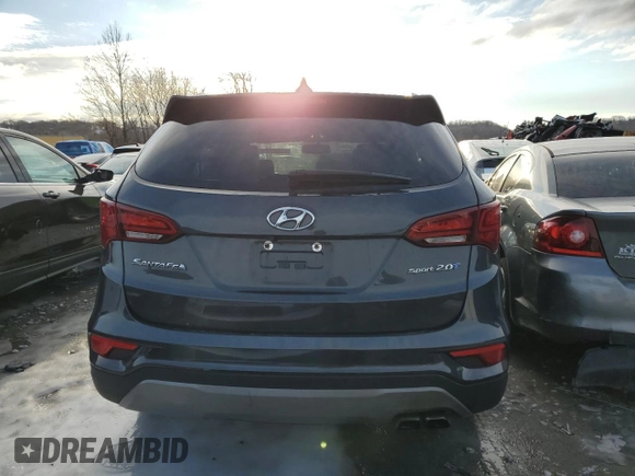 2017 Hyundai Santa Fe Sport 2.0T with VIN 5XYZU4LAXHG482036, listed as a Copart auction lot 41464085 with 85,193 mi miles and Salvage Title. Bid and sale history available at carsss.com. Image 6.