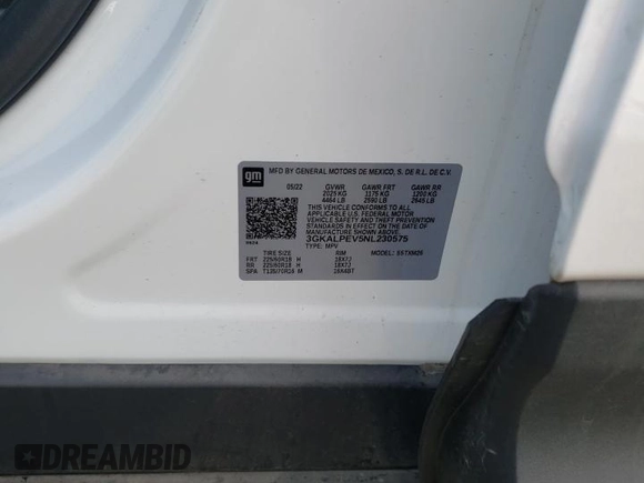 2022 GMC Terrain SLT with VIN 3GKALPEV5NL230575, listed as a Copart auction lot 46914865 with 40,113 mi miles and Salvage title. Bid and sale history available at DreamBid. Image 14.