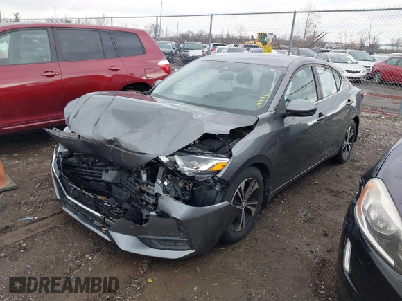 2020 Nissan Sentra SV with VIN 3N1AB8CV7LY282929, listed as a IAAI auction lot 41580658 with 24,397 mi miles. Bid and sale history available at carsss.com. Image 2.