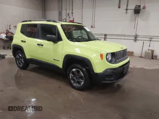 2018 Jeep Renegade Sport with VIN ZACCJBAB9JPH06823, listed as a IAAI auction lot 41362574 with 83,461 mi miles. Bid and sale history available at carsss.com. Image 1.