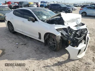 2023 Kia Stinger GT2 with VIN KNAE55LC7P6126371, listed as a Copart auction lot 86186454 with 80,968 mi miles and Salvage Title. Bid and sale history available at carsss.com. Image 4.