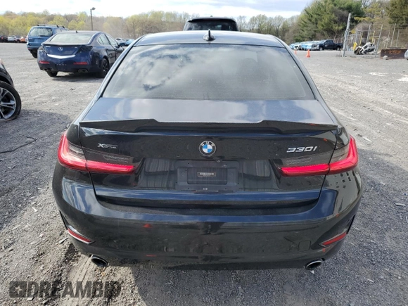 2019 BMW 3 Series 330i xDrive with VIN WBA5R7C56KAJ86097, listed as a Copart auction lot 53537325 with 76,636 mi miles and Salvage Title. Bid and sale history available at carsss.com. Image 6.