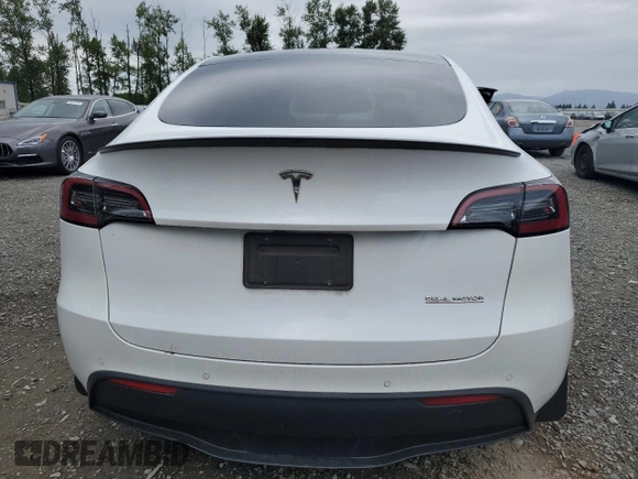 2022 Tesla Model Y Performance with VIN 7SAYGDEFXNF396758, listed as a Copart auction lot 59006365 with 47,882 mi miles and Salvage title. Bid and sale history available at DreamBid. Image 6.